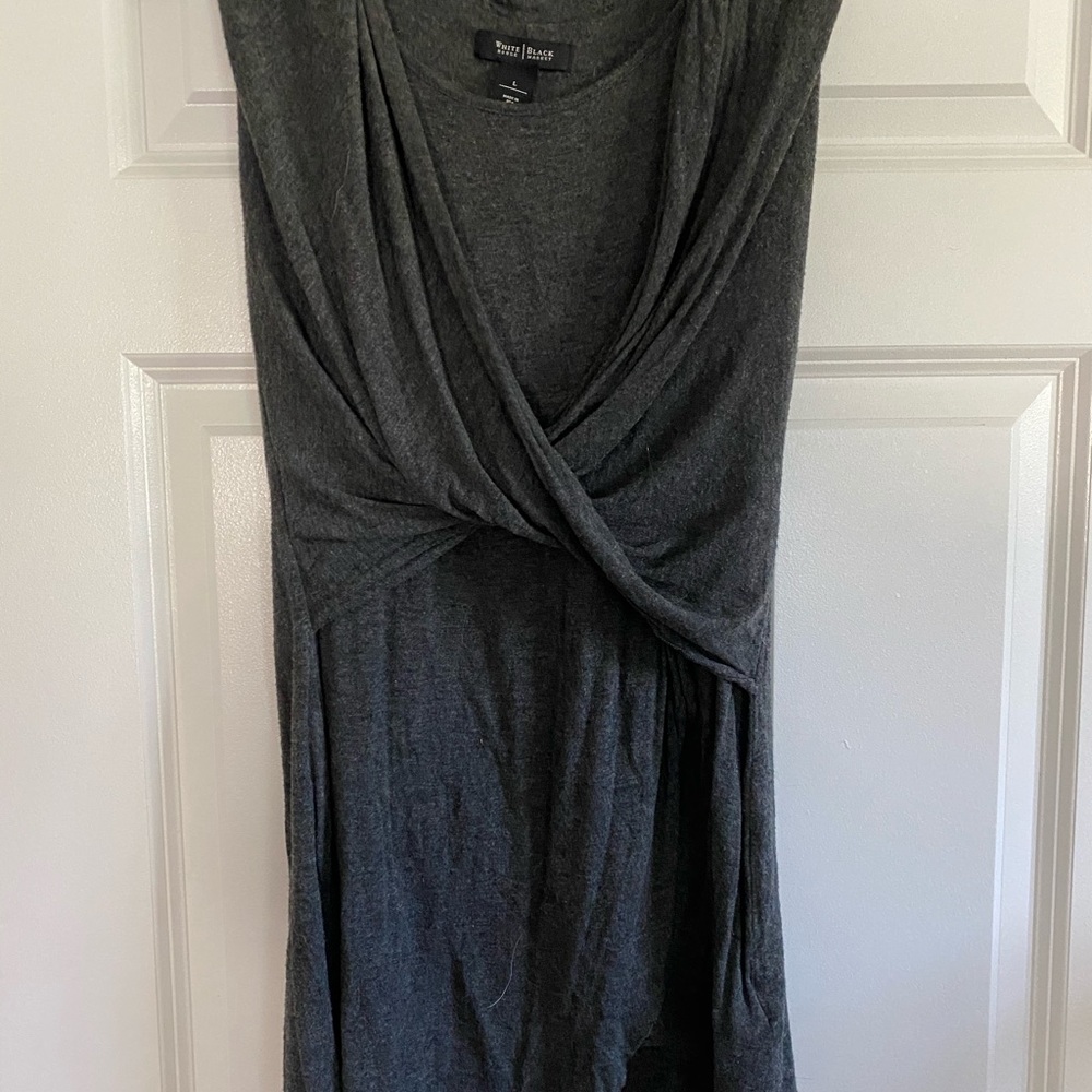 Grey tunic with skimming gathered bustling